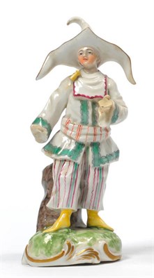 Lot 134 - A Frankenthal Porcelain Figure of Harlequin, circa 1770, modelled by Karl Gottlieb Lück,...