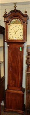 Lot 1104 - A 19th century style mahogany longcase clock form gun cabinet with painted arch dial, some...