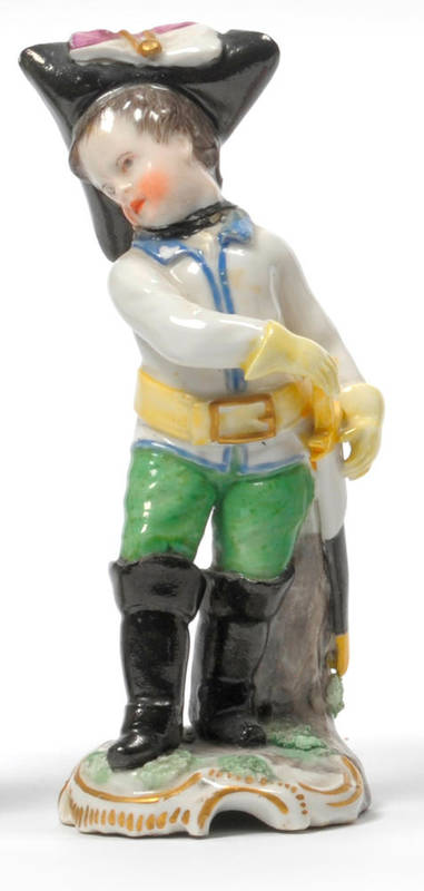 Lot 139 - A Frankenthal Porcelain Figure of the Little Dragoon, 1783, modelled by Franz Conrad Linck,...