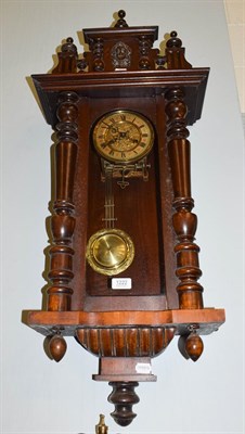Lot 1222 - A Vienna type striking wall clock circa. 1890, twin spring barrel movement, striking on a gong,...