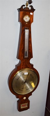 Lot 1223 - A mahogany 12'' dial wheel barometer with silvered dial signed Williamson, Royal Exchange...