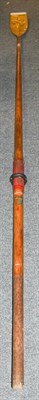 Lot 1235 - A racing oar, the blade painted Royal York, bearing partial makers label Ayling