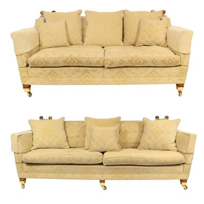 Lot 1243 - A Duresta four-seater upholstered sofa, 225cm by 110cm by 88cm together with a matching...