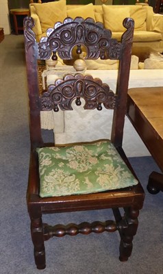 Lot 1245 - A 17th century oak Derbyshire chair of pegged construction