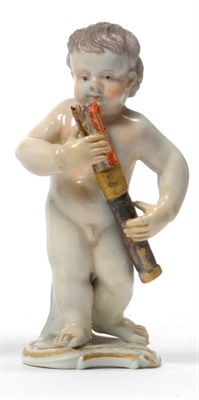 Lot 148 - A German Porcelain Figure of Cupid, possibly Thuringian, circa 1780, the naked figure holding a...