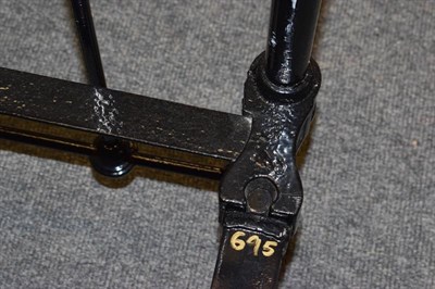 Lot 1259 - Victorian brass and black painted bedstead, 200cm by 139cm
