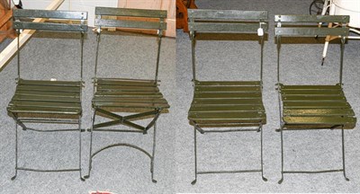 Lot 1270 - Four collapsible metal 'cricket' chairs