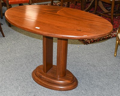 Lot 1277 - Beaverman: Colin Almack (Sutton-under-Whiteshonecliffe): An Iroko Console Table, the oval top...