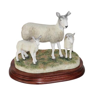 Lot 2 - *  Border Fine Arts 'Blue Faced Leicester Ewe and Lambs' (Style Two), model No. B0741 by Ray Ayres