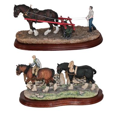 Lot 3 - *  Border Fine Arts 'Coming Home' (Two Heavy Horses), model No JH9B by Judy Boyt, together with...