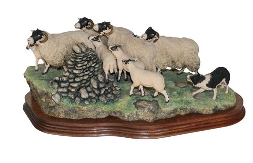 Lot 10 - *  Border Fine Arts 'Gathering In The Strays' (Sheep and Collie), model No. JH28 by Ray Ayres,...
