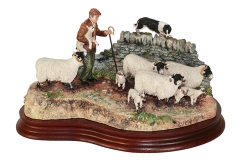 Lot 19 - *  Border Fine Arts 'Off The Fell' (Farmer, Sheep and Border Collie), model No. B1040 by Hans...