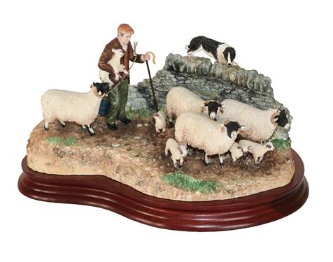 Lot 20 - *  Border Fine Arts 'Off The Fell' (Farmer, Sheep and Border Collie), model No. B1040 by Hans...