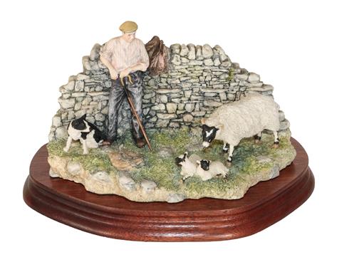 Lot 23 - *  Border Fine Arts 'Safe Delivery' (Shepherd with Ewe Lambing), model No. JH96 by Ray Ayres,...