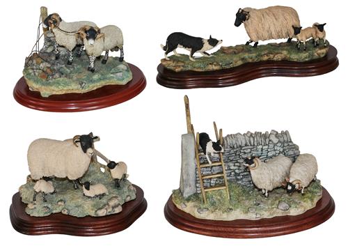 Lot 24 - *  Border Fine Arts Sheep Groups Comprising: 'Element of Surprise' (Collie and Sheep), model...