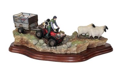 Lot 40 - Border Fine Arts 'All in a Day's Work' (Farmer on ATV herding sheep), model No. B0593 by Kirsty...