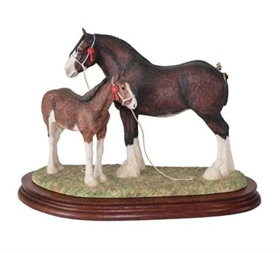 Lot 44 - Border Fine Arts 'Best at Highland Show' (Clydesdale Mare and Foal), model No. B0404 by Anne...