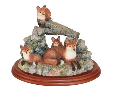 Lot 51 - Border Fine Arts Fox Models Including; 'The Berry Pickers' (Two Foxes), model No. A1490; 'Rocky...