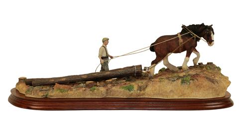 Lot 61 - Border Fine Arts 'Logging', model No. B0700, by Ray Ayres, limited edition 474/1750, on wood...