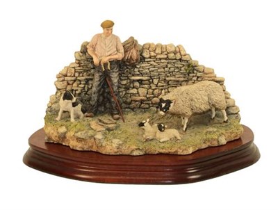 Lot 70 - Border Fine Arts 'Safe Delivery' (Shepherd with Ewe Lambing), model No. JH96, limited edition...