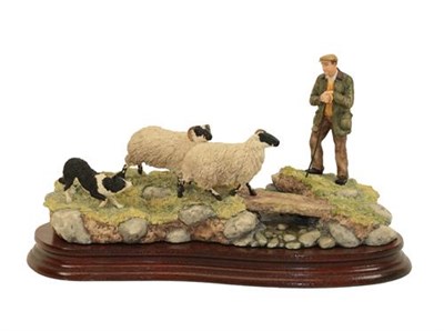 Lot 71 - Border Fine Arts 'Safe Delivery' (Shepherd with Ewe lambing), model No. JH96, limited edition...