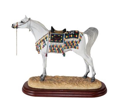 Lot 75 - Border Fine Arts Studio Arab, Standing (with Authentic Saddle), model No. A2016 by Anne Wall,...