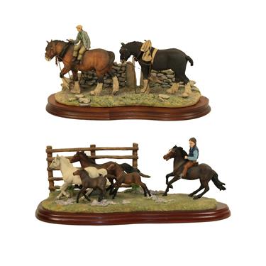 Lot 77 - Border Fine Arts Studio 'The Drift' (New Forrest Ponies), model No. A3876 by Anne Wall, limited...