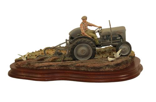 Lot 82 - Border Fine Arts 'The Fergie' (Tractor Ploughing), model No. JH64 by Ray Ayres, limited edition...