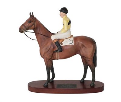 Lot 115 - Beswick Connoisseur Horse 'Arkle - Pat Taaffe Up', model No. 2084, bay matt, on wooden plinth