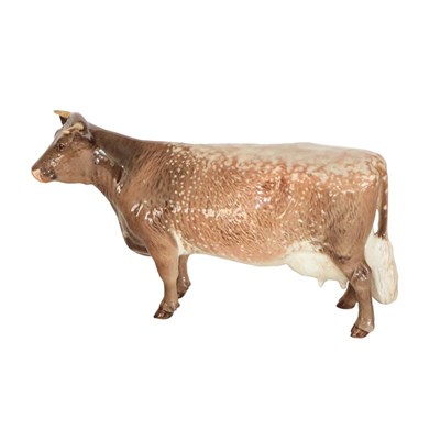Lot 118 - Beswick Dairy Shorthorn Cow Ch. ''Eaton Wild Eyes 91st'', model No. 1510, brown and cream...