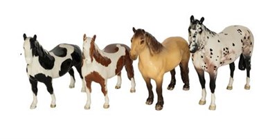 Lot 123 - Beswick Horses Comprising: Highland Pony ''Mackionneach'', model No. 1644, Dun gloss, Pinto...