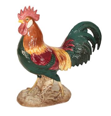 Lot 127 - Beswick Leghorn Cockerel, model No. 1892, teal green, red, orange and yellow - gloss