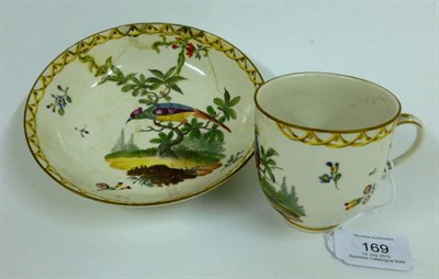 Lot 169 - A Frankenthal Porcelain Coffee Cup and Saucer, circa 1770, painted in colours with exotic birds...