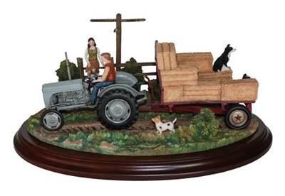 Lot 130 - *  Country Artists Tractor Models: 'Return to the Fold', and 'Crossroads', on wood bases, with...