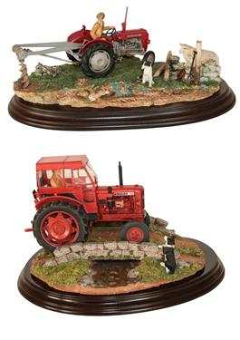 Lot 132 - *  Country Artists Tractor Models: 'Welcome Home', and 'Securing the Field', on wood bases (2)
