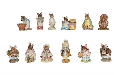 Lot 135 - Beswick Beatrix Potter Figures Comprising:  Amiable Guinea-Pig, Style One; Anna Maria; Appley...