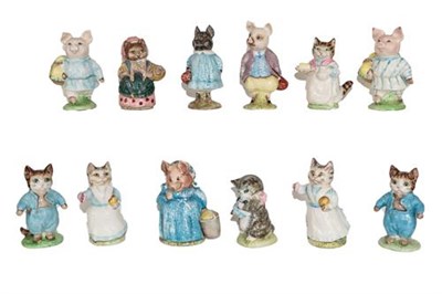 Lot 136 - Beswick Beatrix Potter Figures Comprising:  Aunt Pettitoes; Cousin Ribby; Little Pig Robinson; Miss