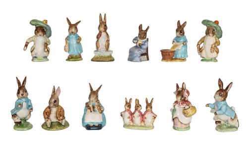 Lot 138 - Beswick Beatrix Potter Figures Comprising:  Benjamin Bunny, First Version, and Third Version;...