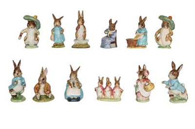Lot 138 - Beswick Beatrix Potter Figures Comprising:  Benjamin Bunny, First Version, and Third Version;...