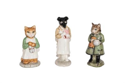 Lot 141 - Beswick Beatrix Potter Figures Comprising:  Ginger; Pickles; and Simpkin, all BP-3b (3) (a.f)