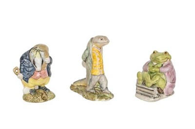 Lot 145 - Beswick Beatrix Potter Figures Comprising:  Mr. Jackson, First Variation; Sir Isaac Newton; and...