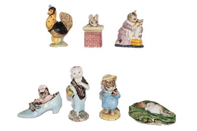 Lot 146 - Beswick Beatrix Potter Figures Comprising:  Sally Henny Penny; Susan; Tabitha Twitchit and Miss...