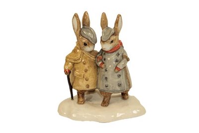 Lot 150 - Beswick Beatrix Potter ''Two Gentleman Rabbits'', BP-11a, with box