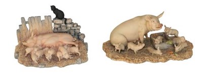 Lot 153 - Border Fine Arts and Country Artists Models Including: Pigs, Collies etc, a Royal Doulton Appaloosa