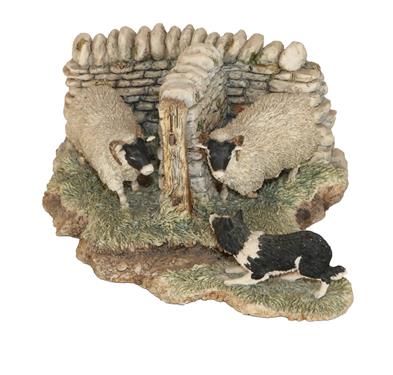 Lot 156 - Border Fine Arts 'On The Hill' (Shepherd, Sheep and Border Collie), model No. B0877 by Craig...