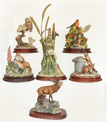 Lot 157 - Border Fine Arts Wildlife Models Including: 'Urban Foxes', limited edition 322/1250, on wood...