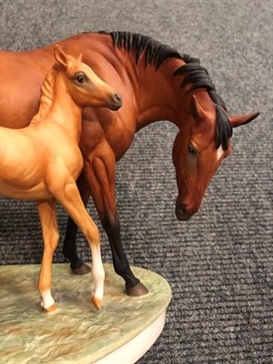 Lot 168 - Royal Worcester 'Prince's Grace and Foal', model No. RW3871 by Doris Lindner, limited edition...