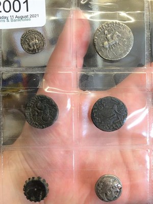 Lot 2001 - 8 x Indo-Scythian & Indo-Parthian Silver & Bronze Coins comprising: Azes I, silver drachm, obv....