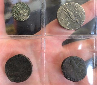 Lot 2001 - 8 x Indo-Scythian & Indo-Parthian Silver & Bronze Coins comprising: Azes I, silver drachm, obv....