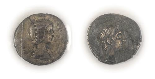 Lot 2006 - 2 x Roman Silver Coins comprising:  Augustus (27BC - AD14) silver quinarius, obv. (CAESAR)...